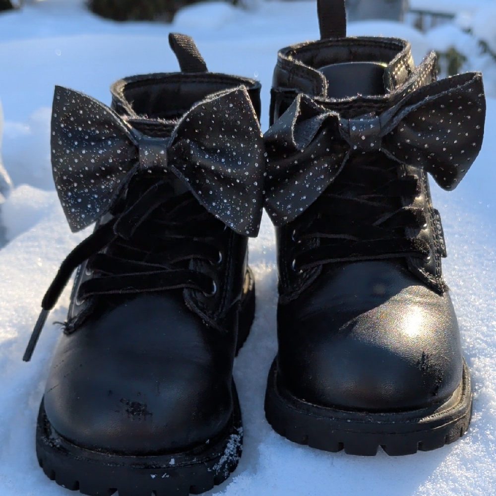 Carter's Black Little Girls Combat Boots Size 7